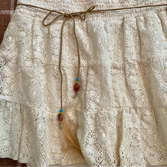 3 piece bundle! 2 Rust Color Raggs II Riches tops with lace Cream Mini Skirt XS! - Picture 3 of 14